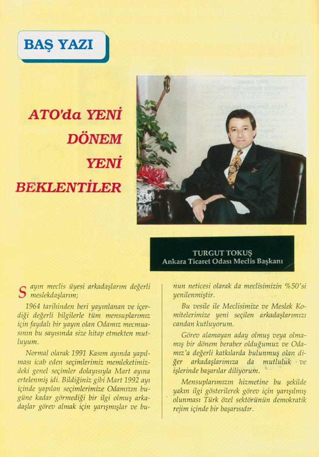 EKONOMİDE ANKARA DERGİSİ 1992