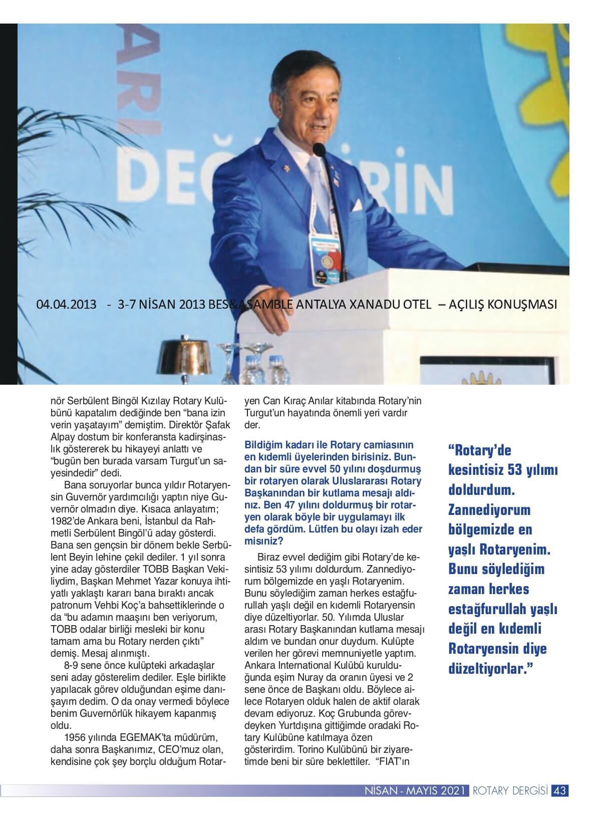 Rotary Dergisi Nisan Mayıs 2021